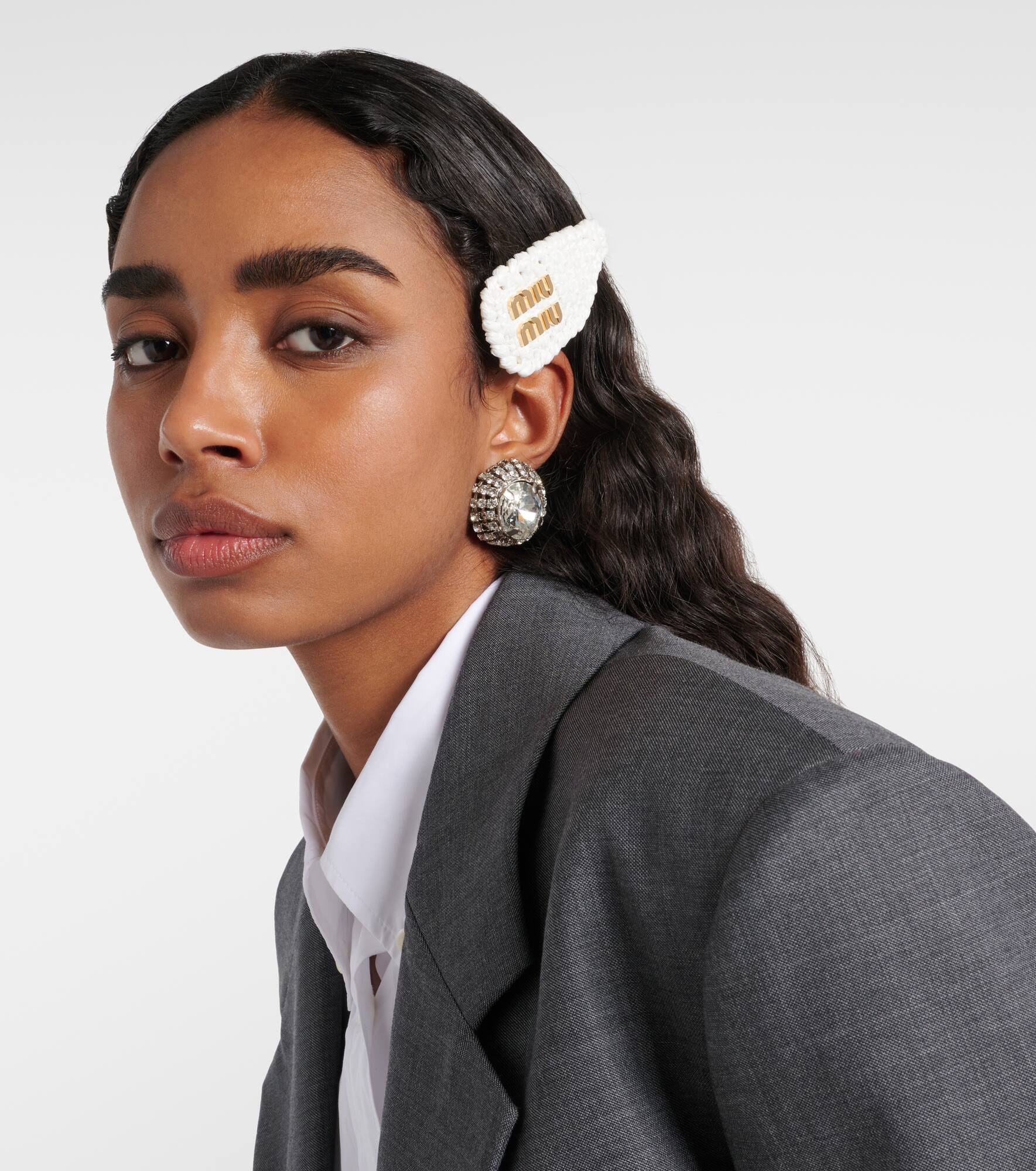 Logo crochet hair clip - 2