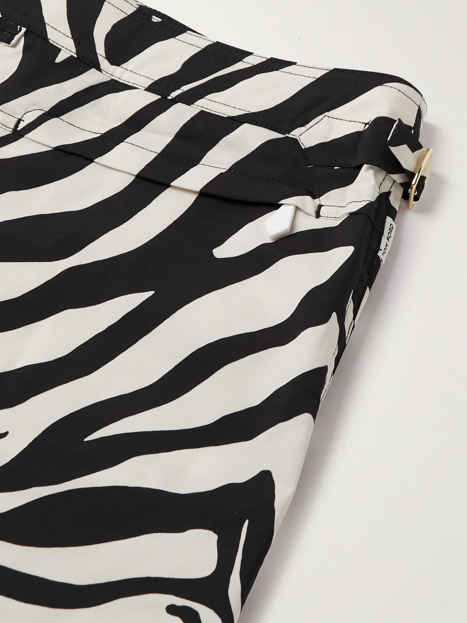Slim-Fit Short-Length Zebra-Print Swim Shorts - 5