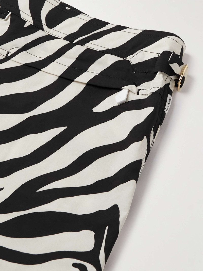 Slim-Fit Short-Length Zebra-Print Swim Shorts 5