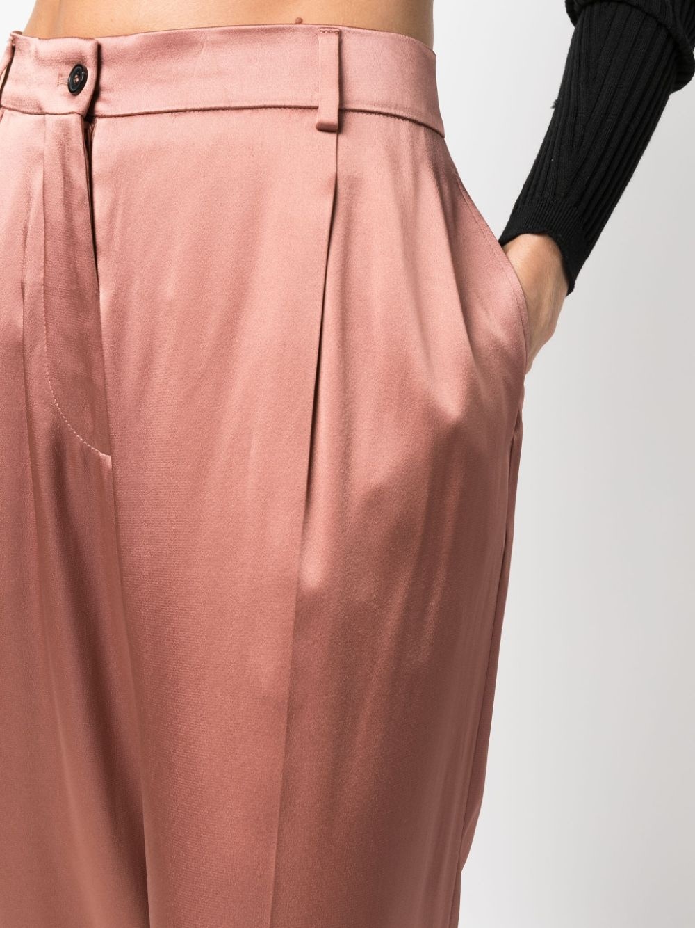 wide-leg satin trousers - 5