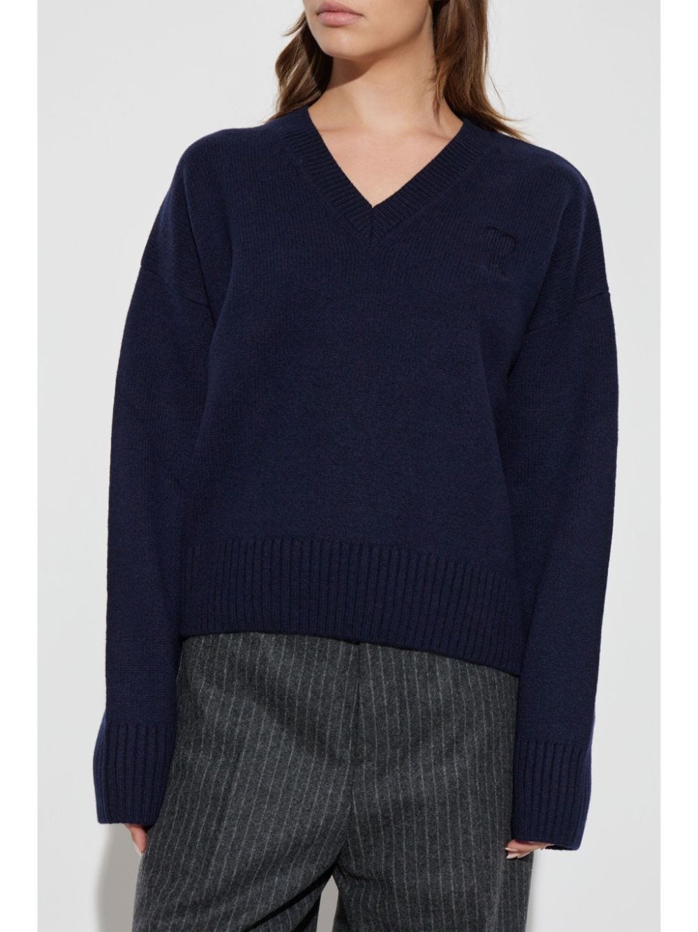 wool-cashmere v-neck jumper - 2