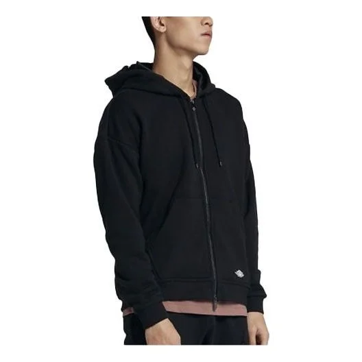 Air Jordan Wings Classics Solid Color Casual Sports hooded track Jacket Black AO0423-010 - 1