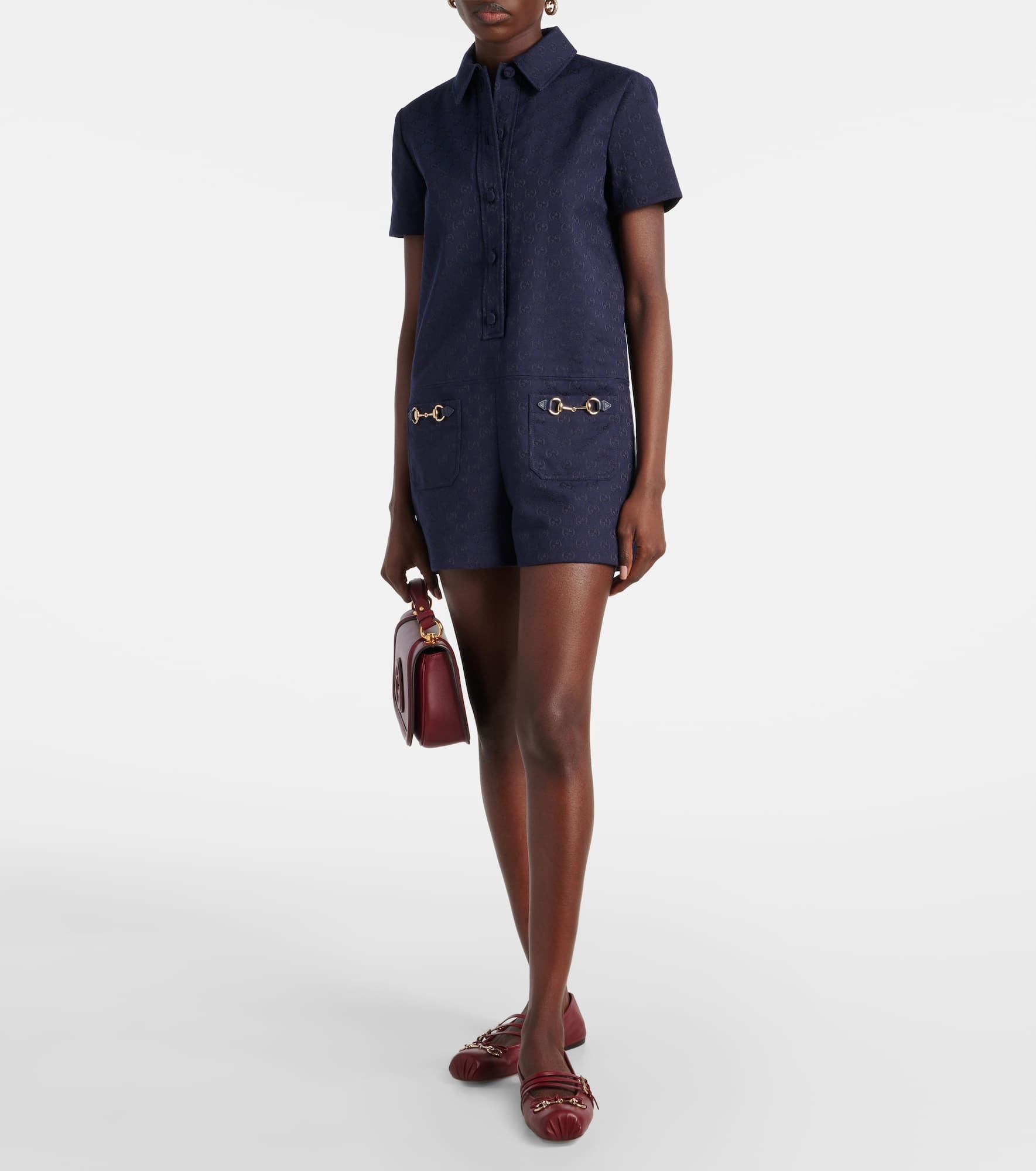 Horsebit GG Canvas romper - 2