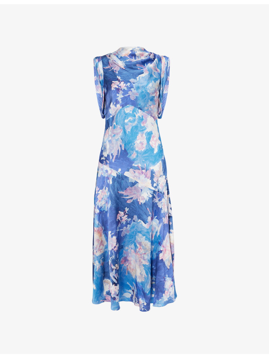 Crinkled Sleeveless Woven Midi Dress - 1