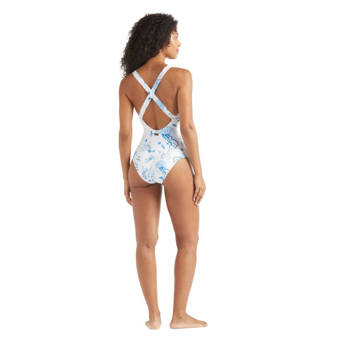 Vilebrequin Crossed Back Straps One-piece Swimsuit Medusa and Shells in White at Nordstrom - 4