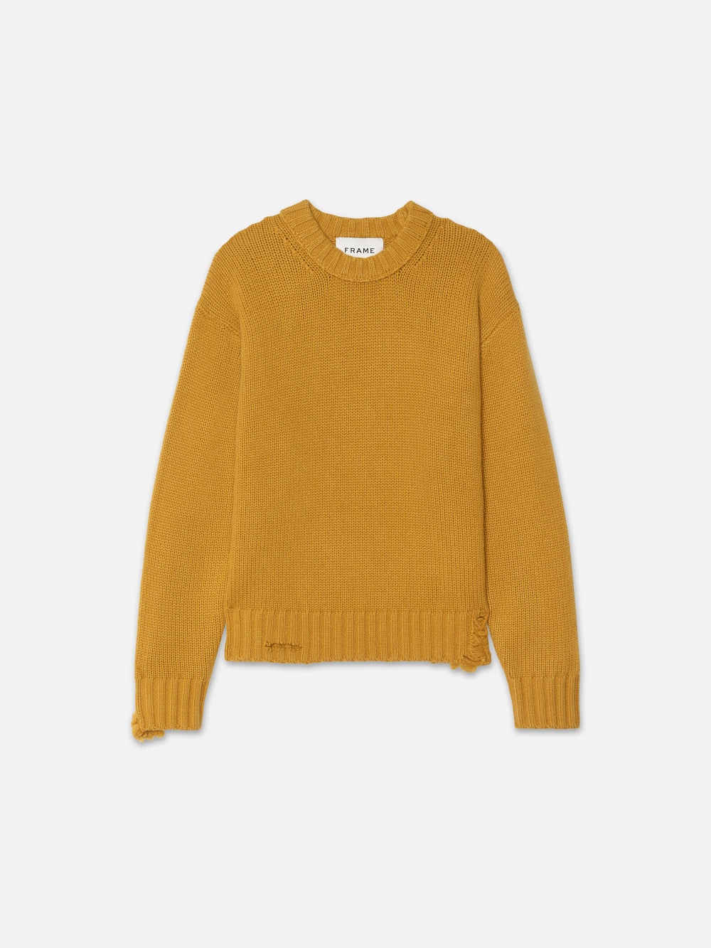 Destroyed Cashmere Sweater in Yellow - 1