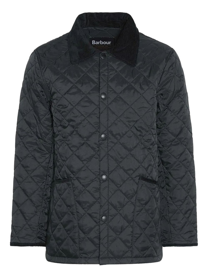 diamond-quilted corduroy-collar jacket 1