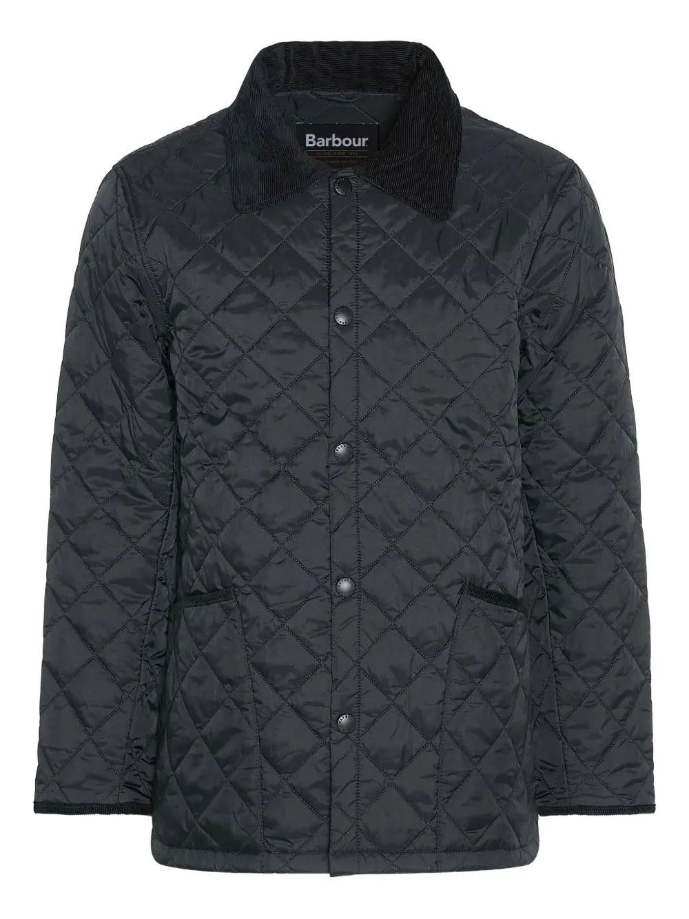 diamond-quilted corduroy-collar jacket - 1