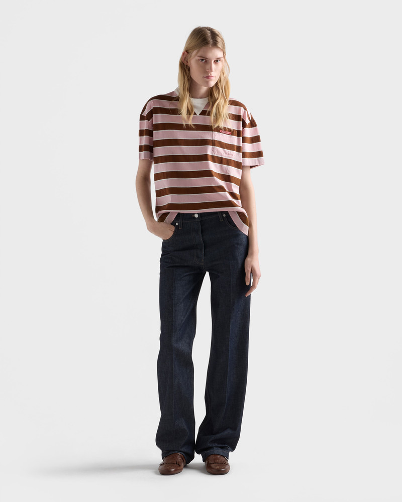 Prada Bayadere striped lisle cotton T-shirt outlook