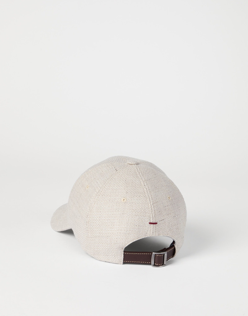 Brunello Cucinelli Silk, linen and wool hopsack baseball cap with embroidered logo outlook