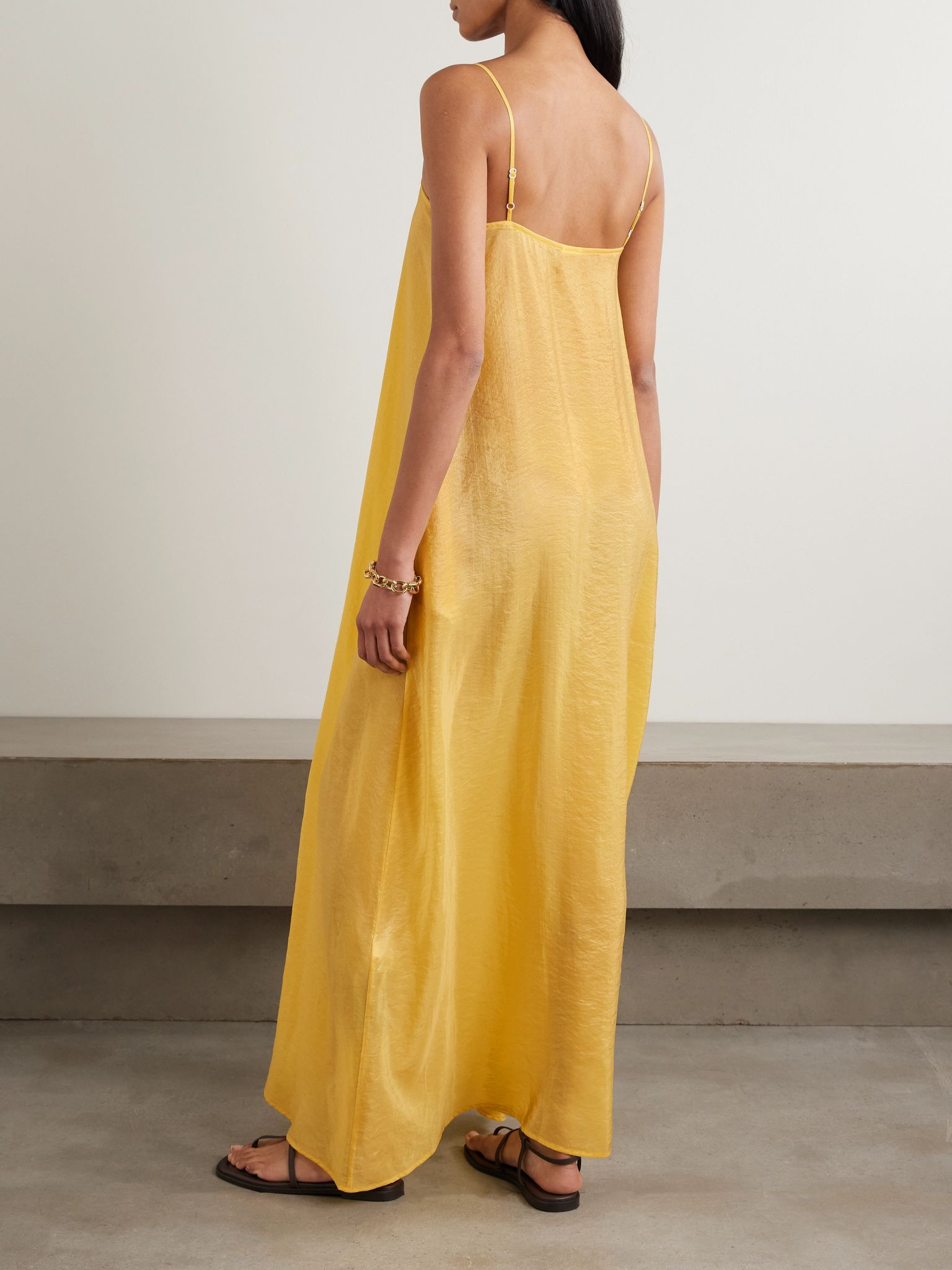 Lana satin maxi dress Yellow - 3