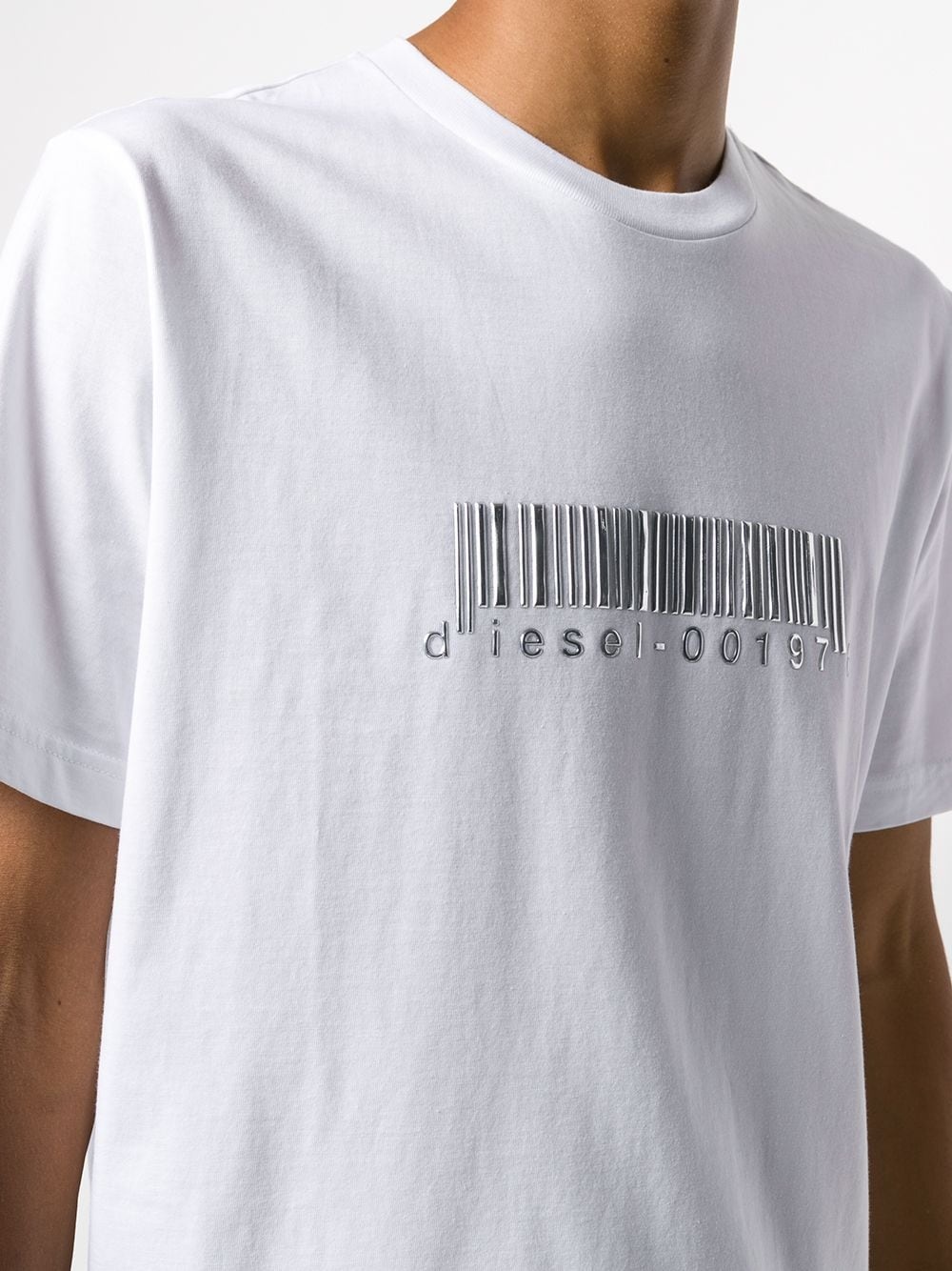 t-shirt with silver barcode print - 5