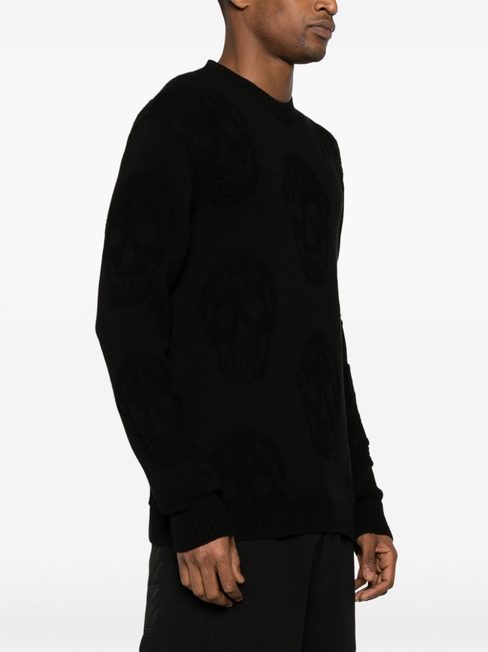 Skull-jacquard cotton jumper - 3