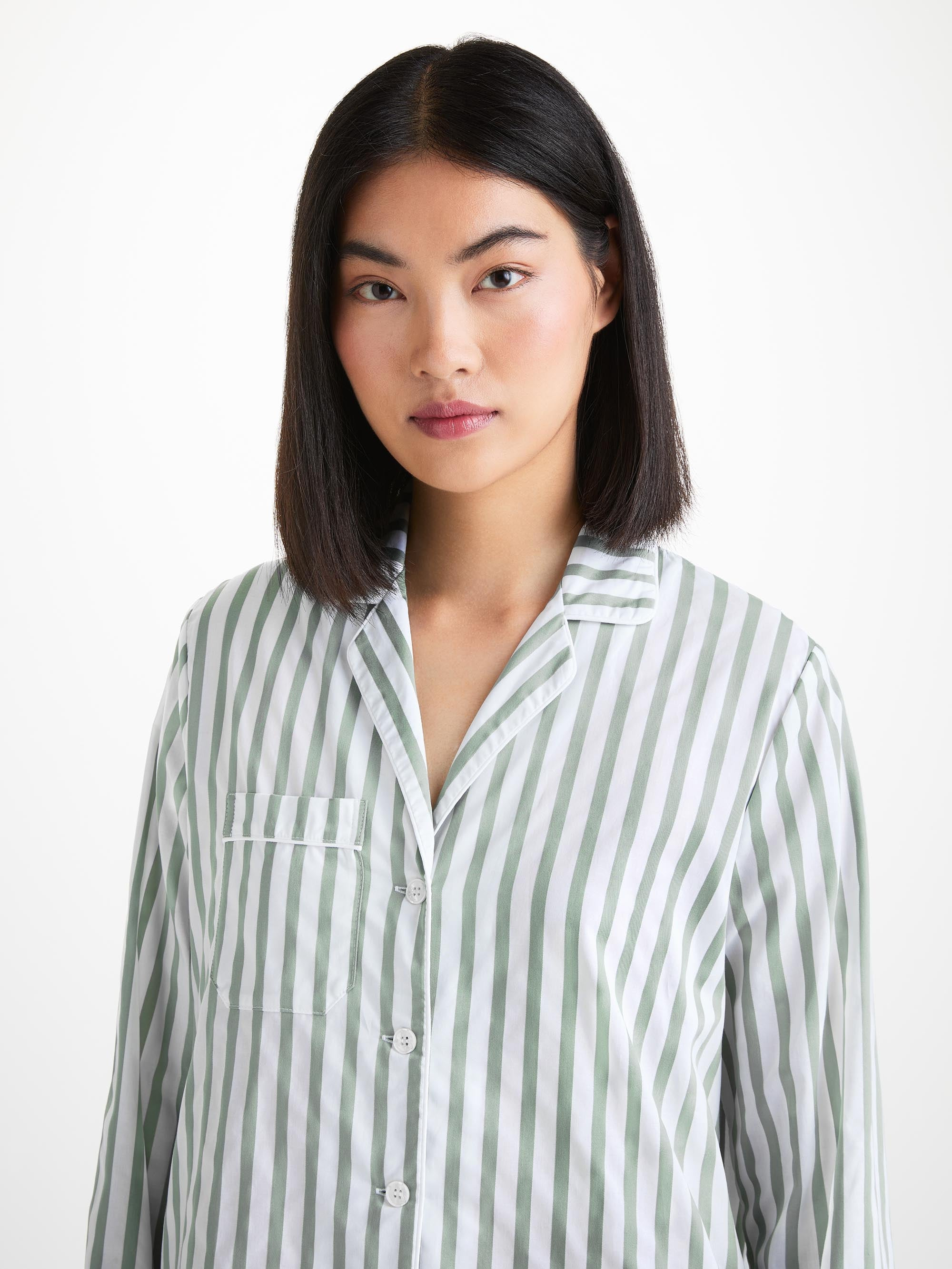 Women's Pajamas Capri 24 Cotton Batiste Green - 5