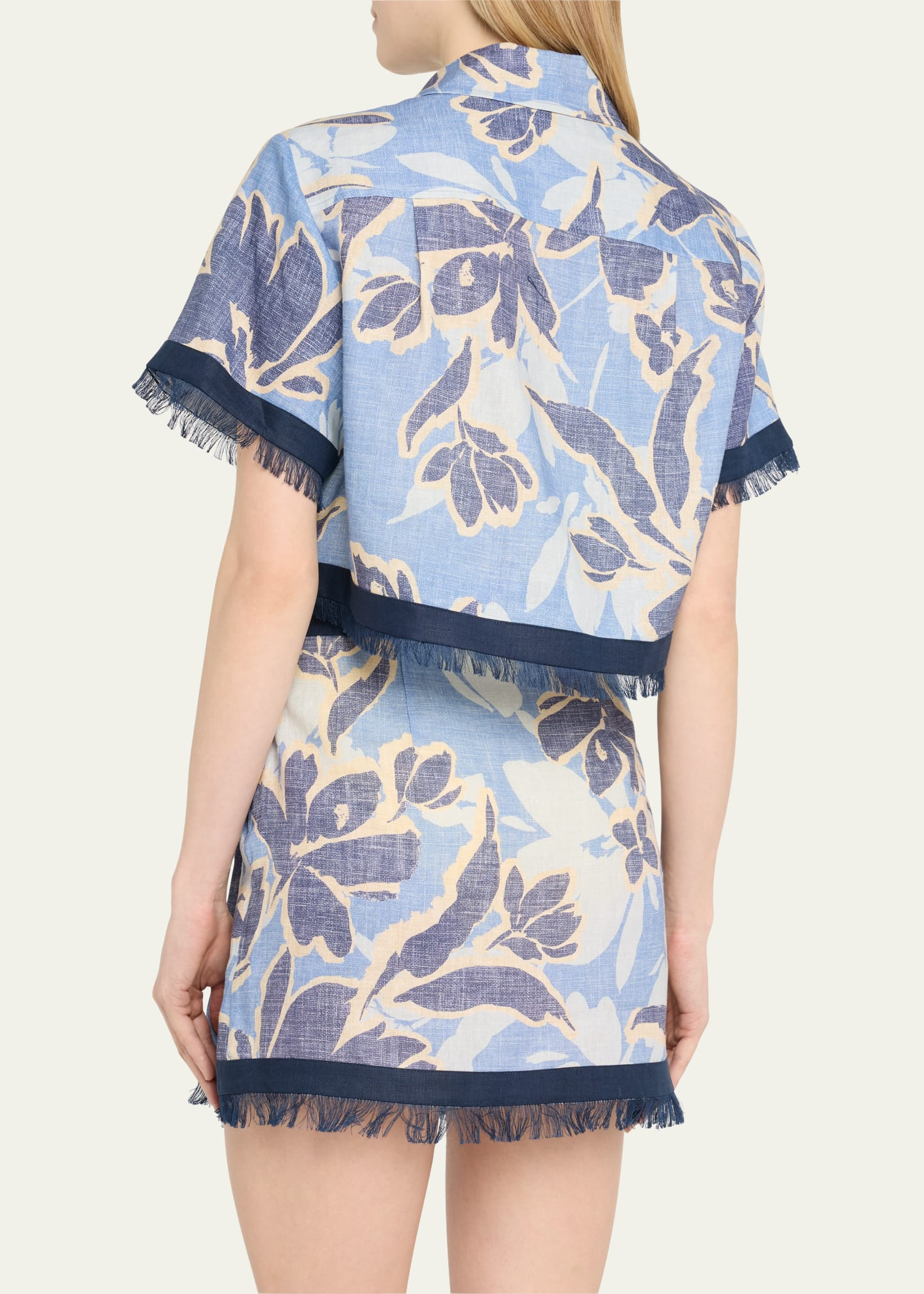 Topanga SS Shirt Blue Hydrangea Floral - 3