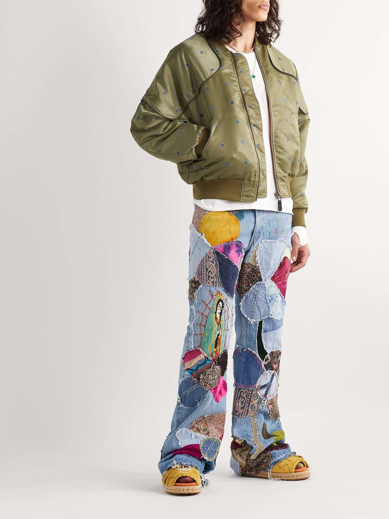 Flared Distressed Embellished Jeans 2