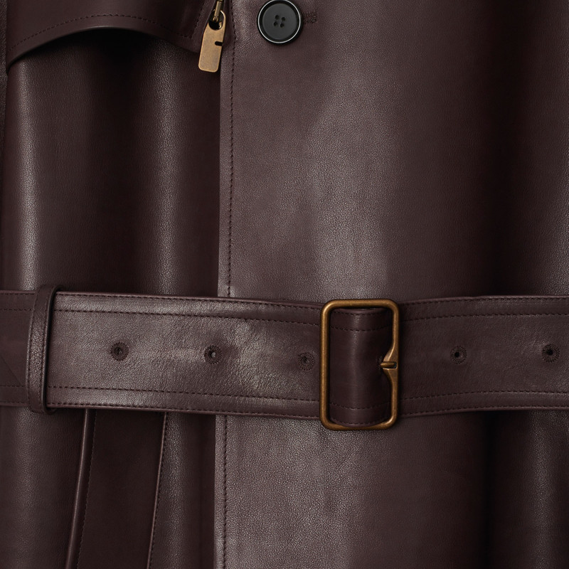 Burberry Long Leather Trench Coat outlook