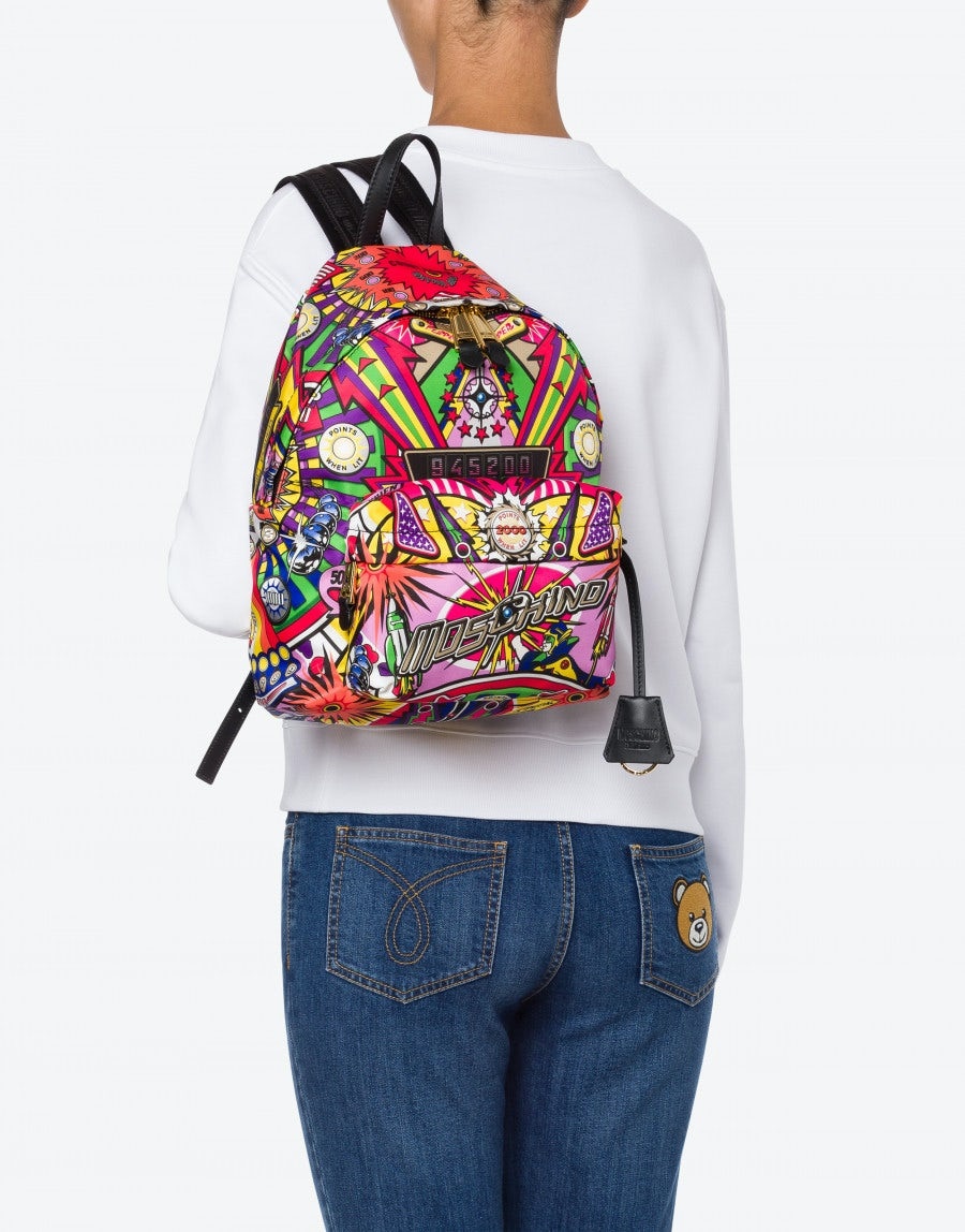 PINBALL PRINT NYLON BACKPACK - 5