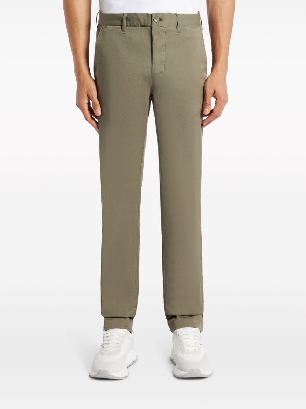 slim-cut twill trousers - 3
