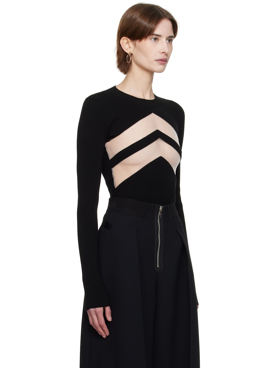 Black 'The Chevrons' Sweater - 2