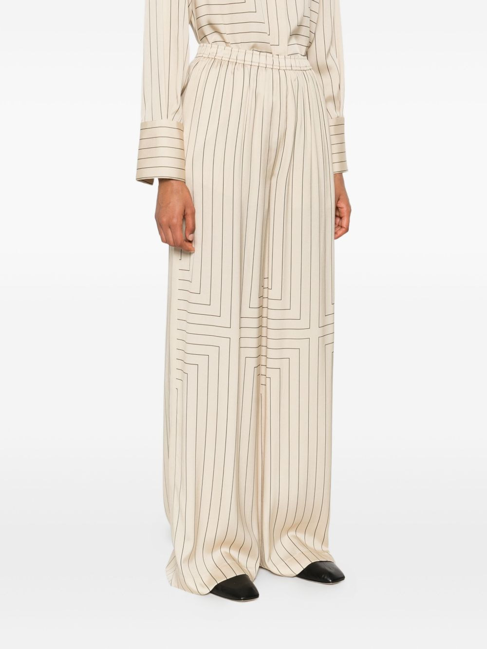 pinstripe geometric trousers - 3