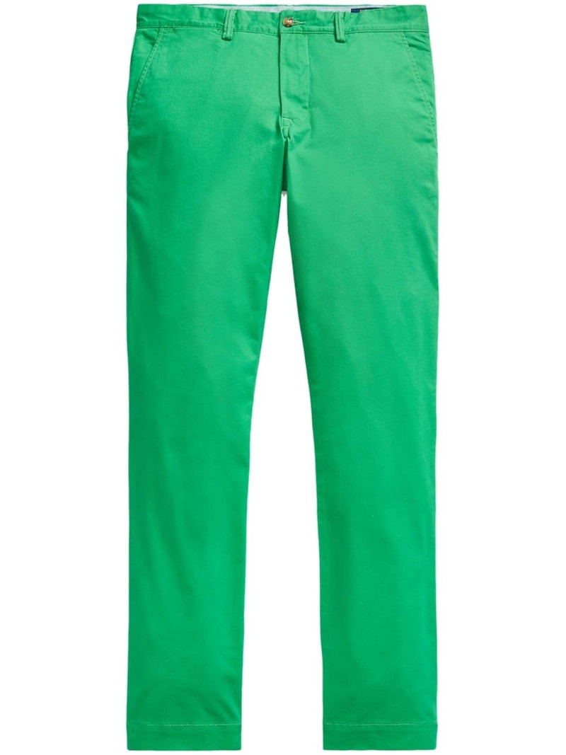 slim-cut cotton twill trousers 1