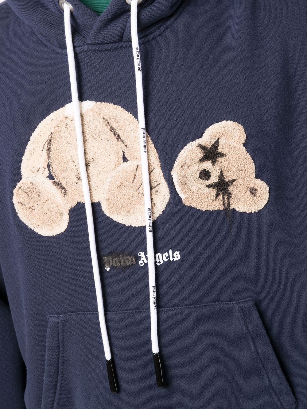 Spray bear-motif hoodie - 5