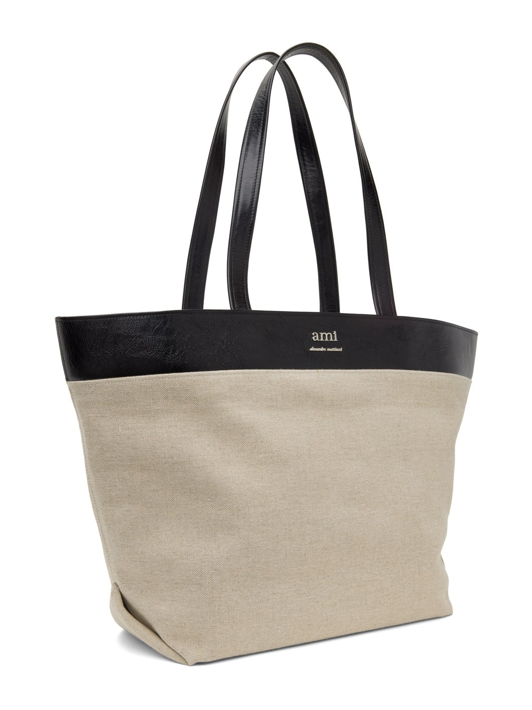 Beige East West Shopping Tote - 2