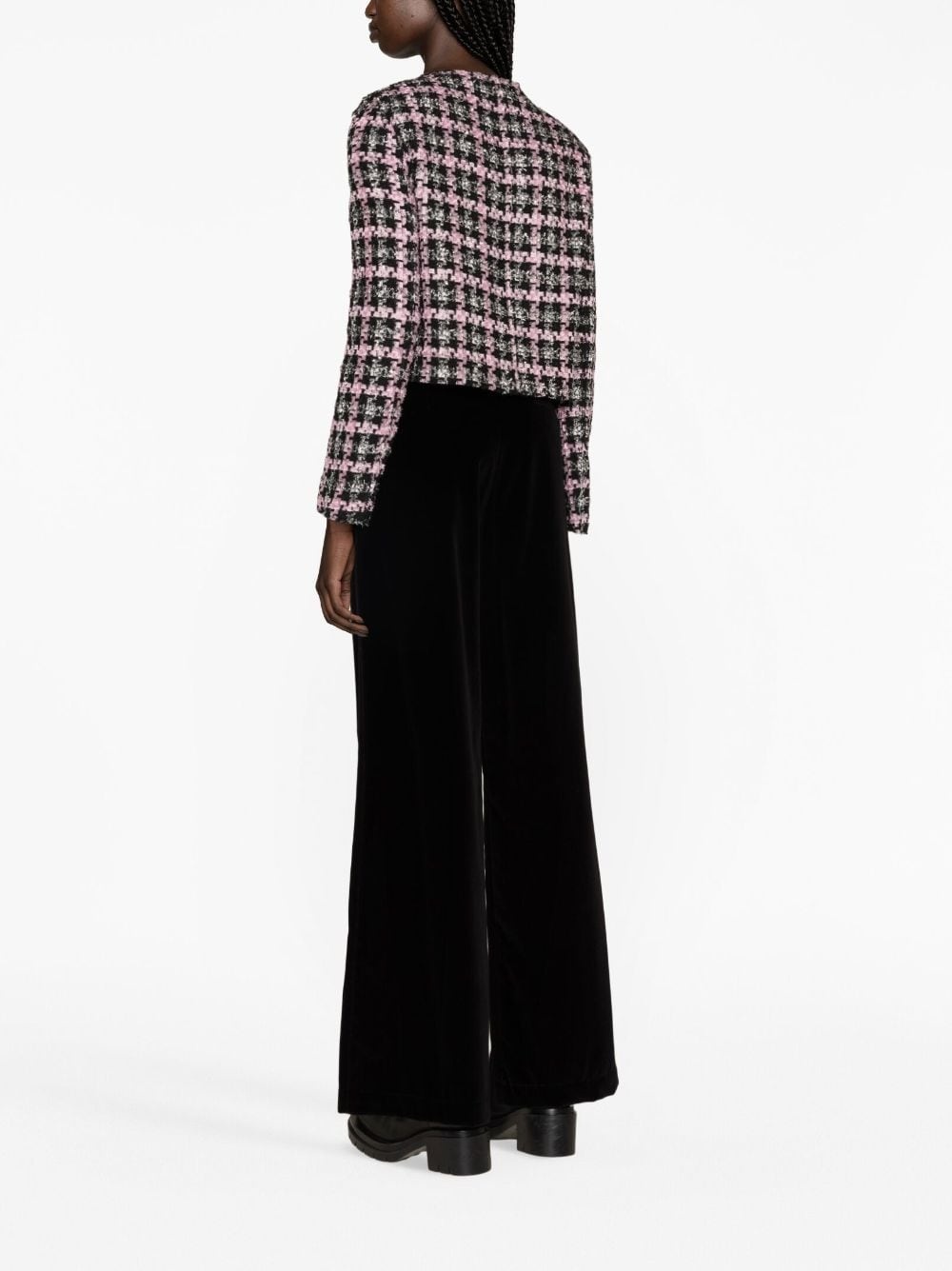 high-waisted flared trousers - 3