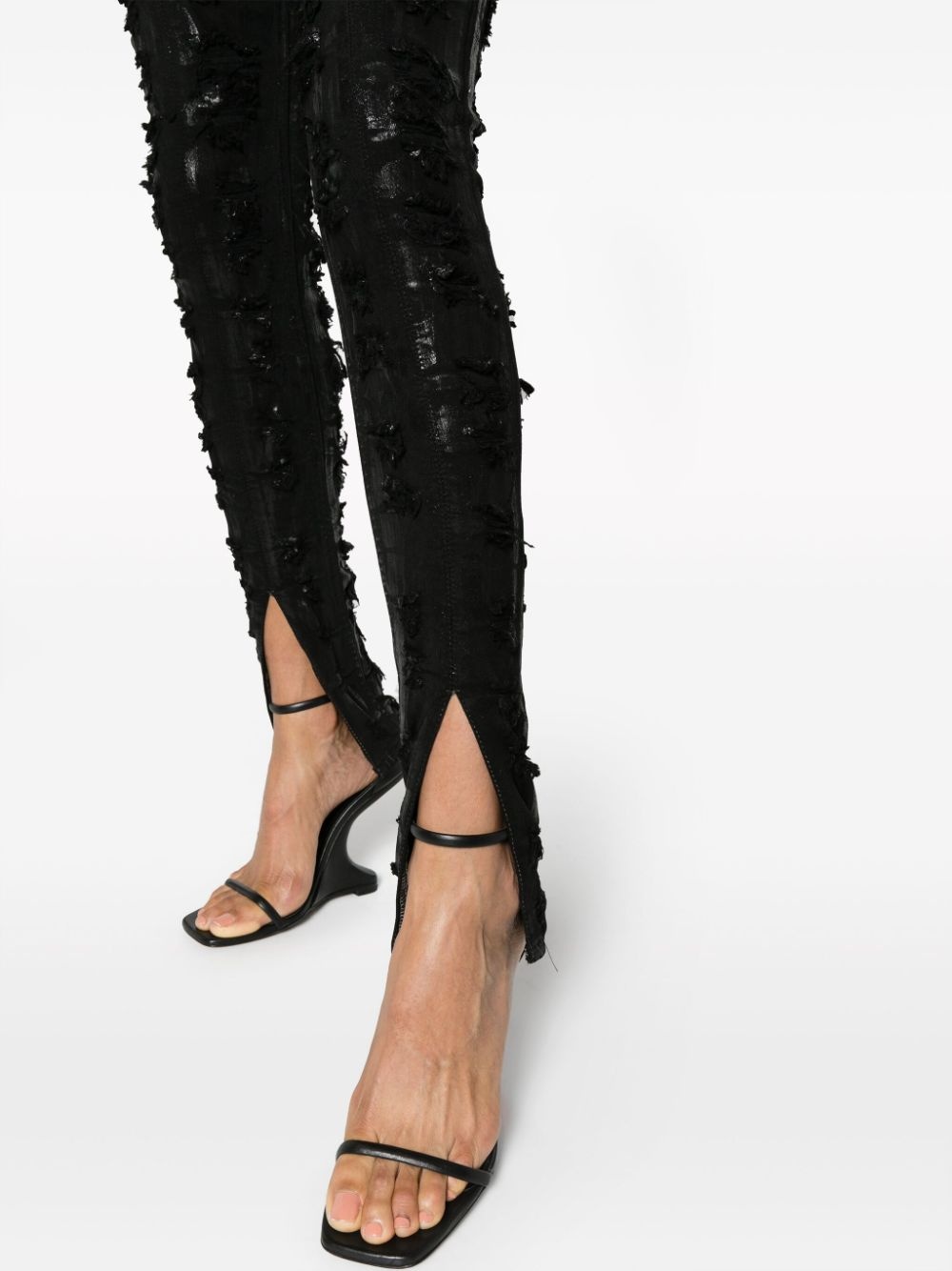 Broken slitted cotton leggings - 5