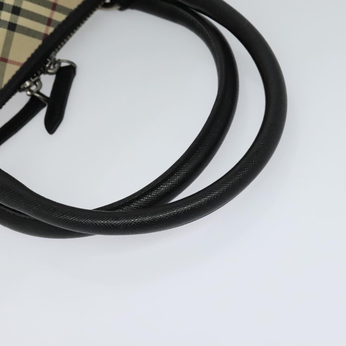 Burberry Nova Check Hand Bag Canvas Beige Black - 7