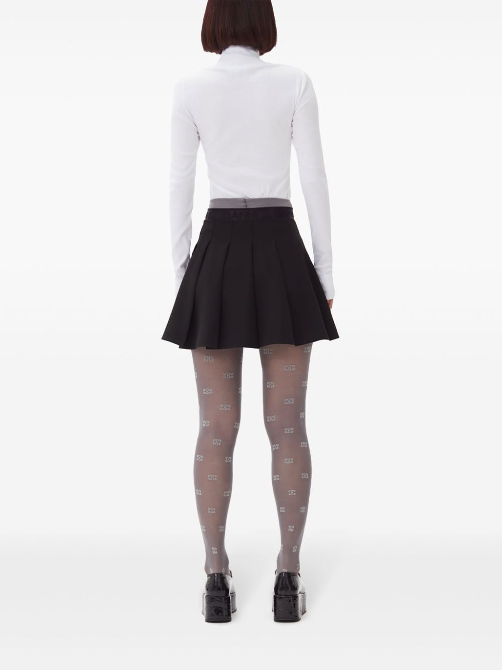 light twill pleated mini skirt - 4