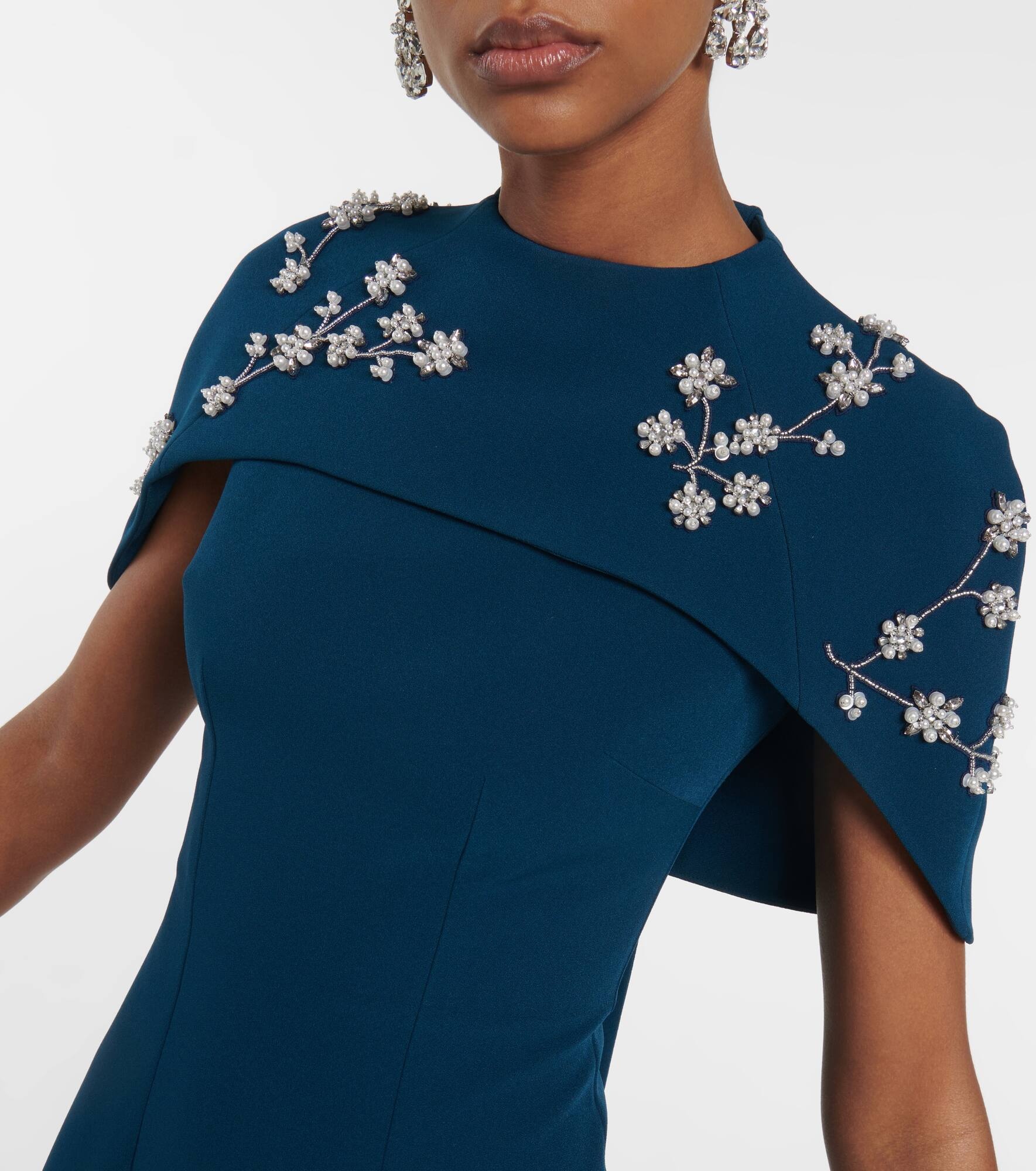 Embellished crêpe gown - 4