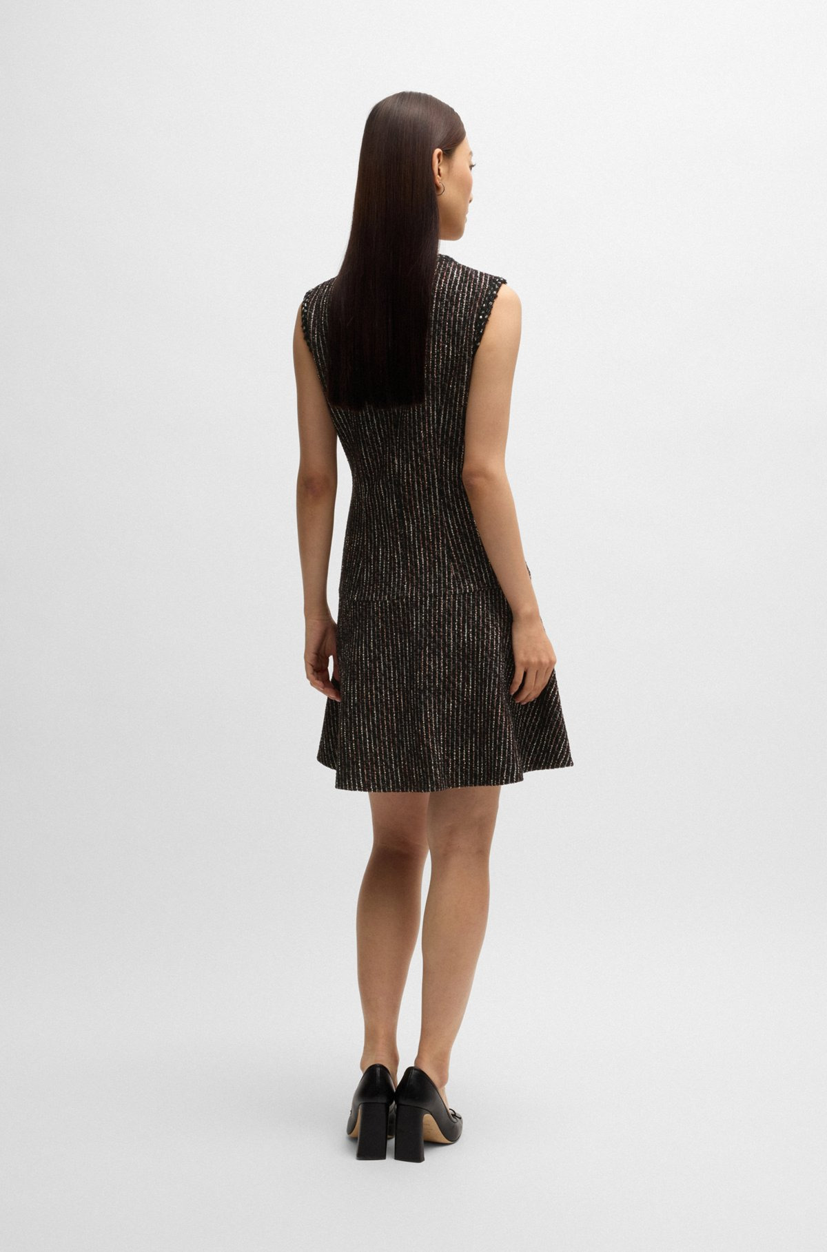 TAPE-TRIM DRESS IN JERSEY BOUCLÉ - 4