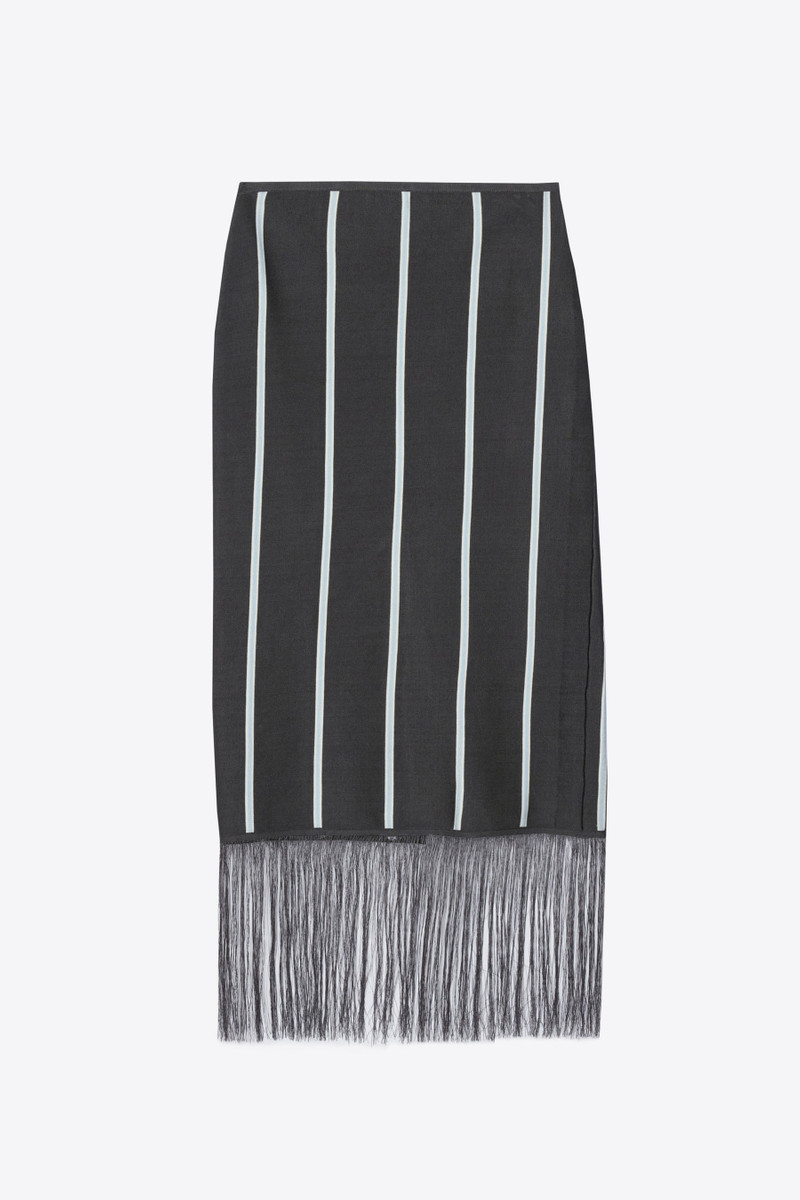 Stripe Midi Skirt with Fringe 6