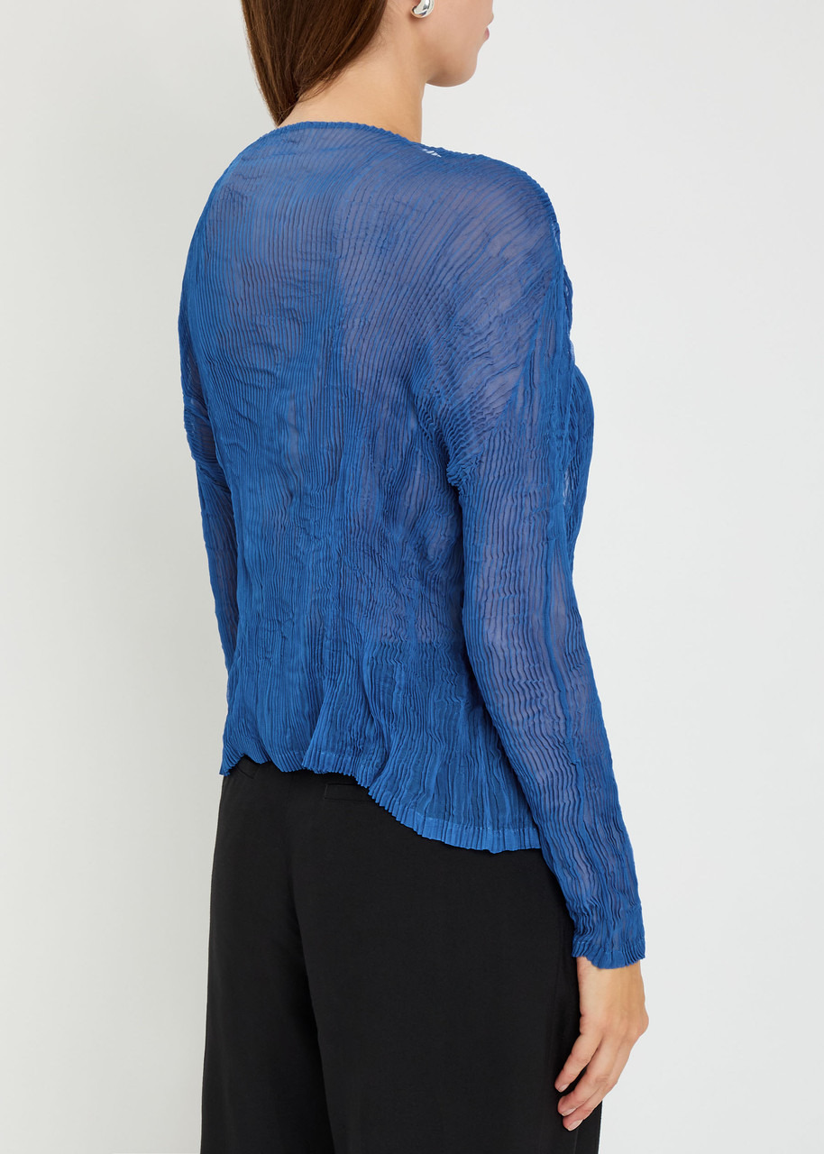 Issey Miyake Uni-form Pleated Sheer Chiffon Blouse - 3