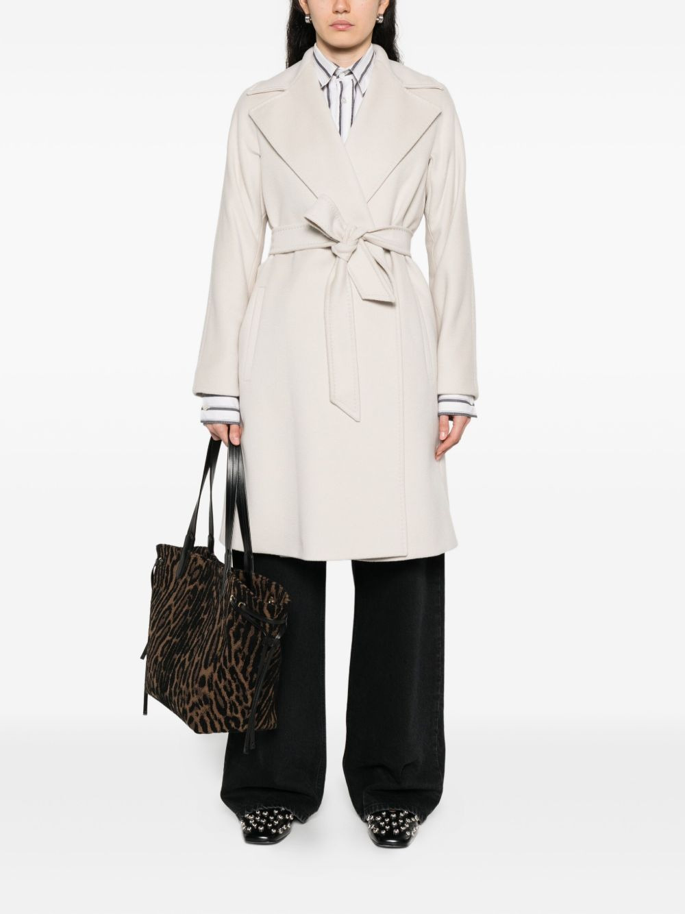 side-pockets oversized coat - 2