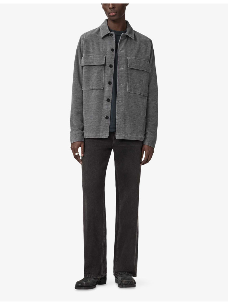 ALLSAINTS Hawker Patch-Pocket Long-Sleeve Stretch-Cotton Shirt outlook