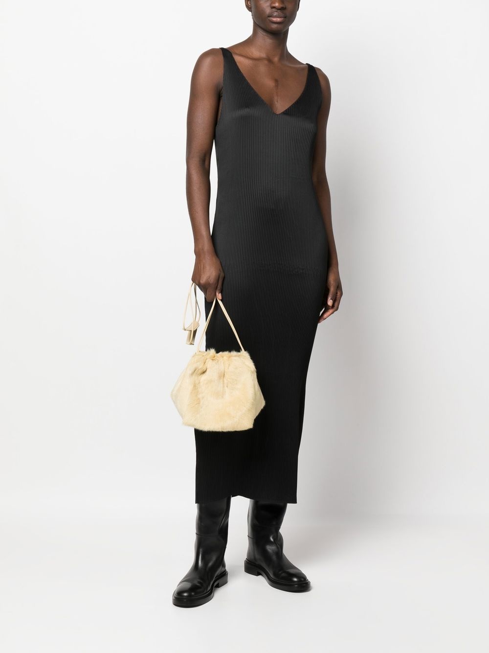 fur drawstring-fastening shoulder bag - 2