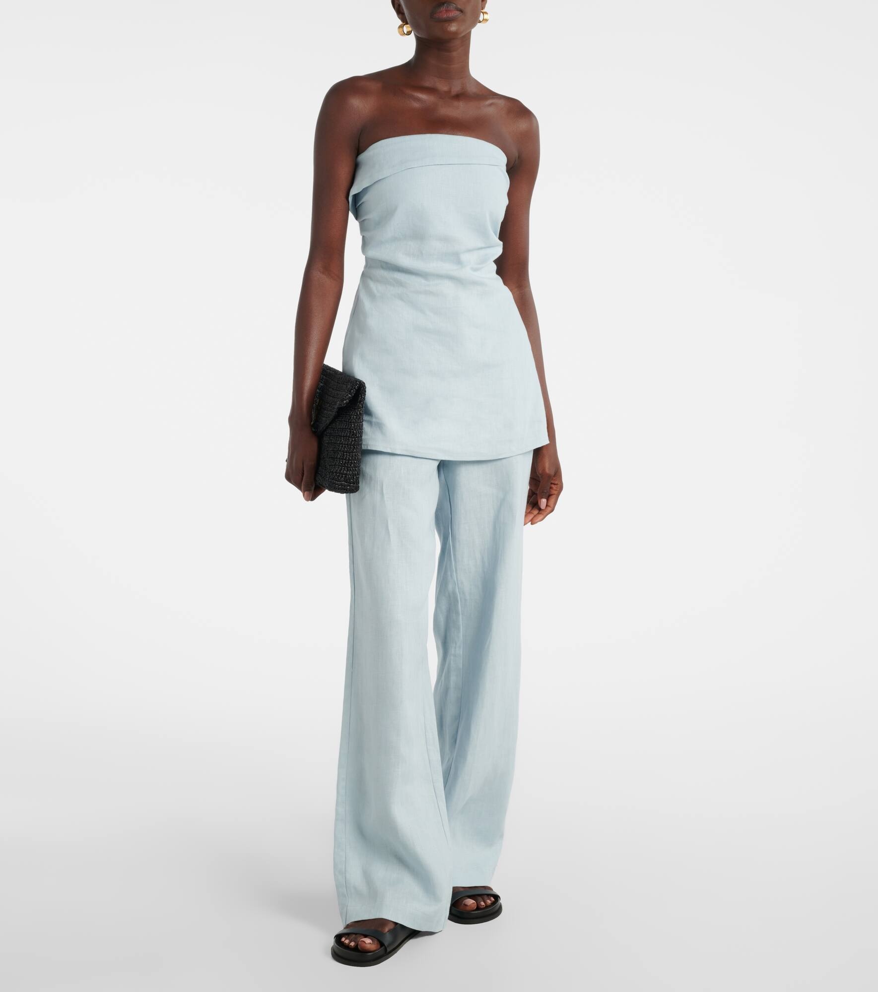 Boe Tunic strapless linen top - 2