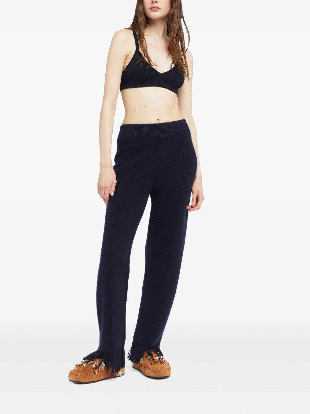 fringe-detail trousers - 2