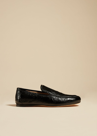 KHAITE The Alessia Loafer in Black Crinkled Leather outlook