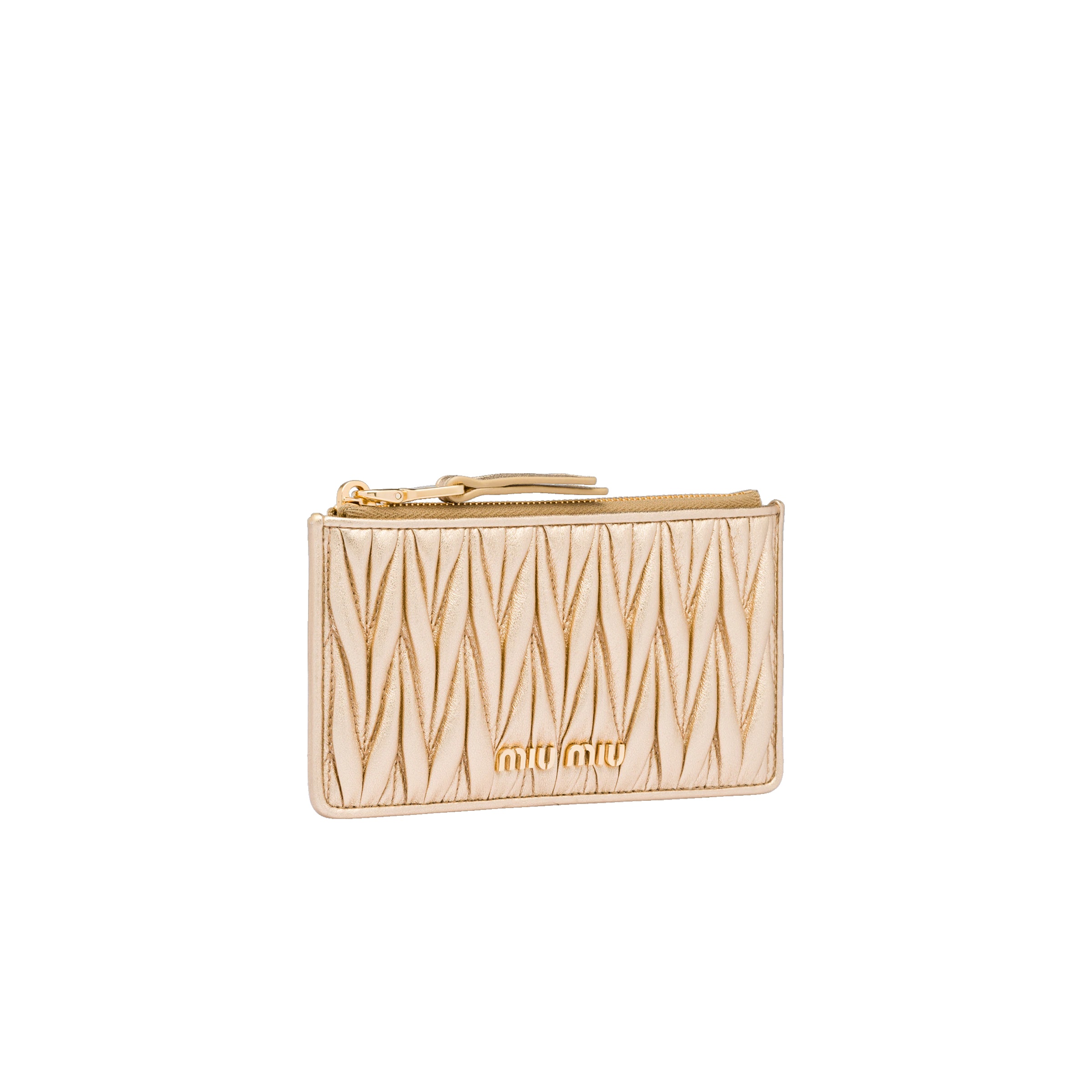 Matelassé nappa leather zipper wallet - 3