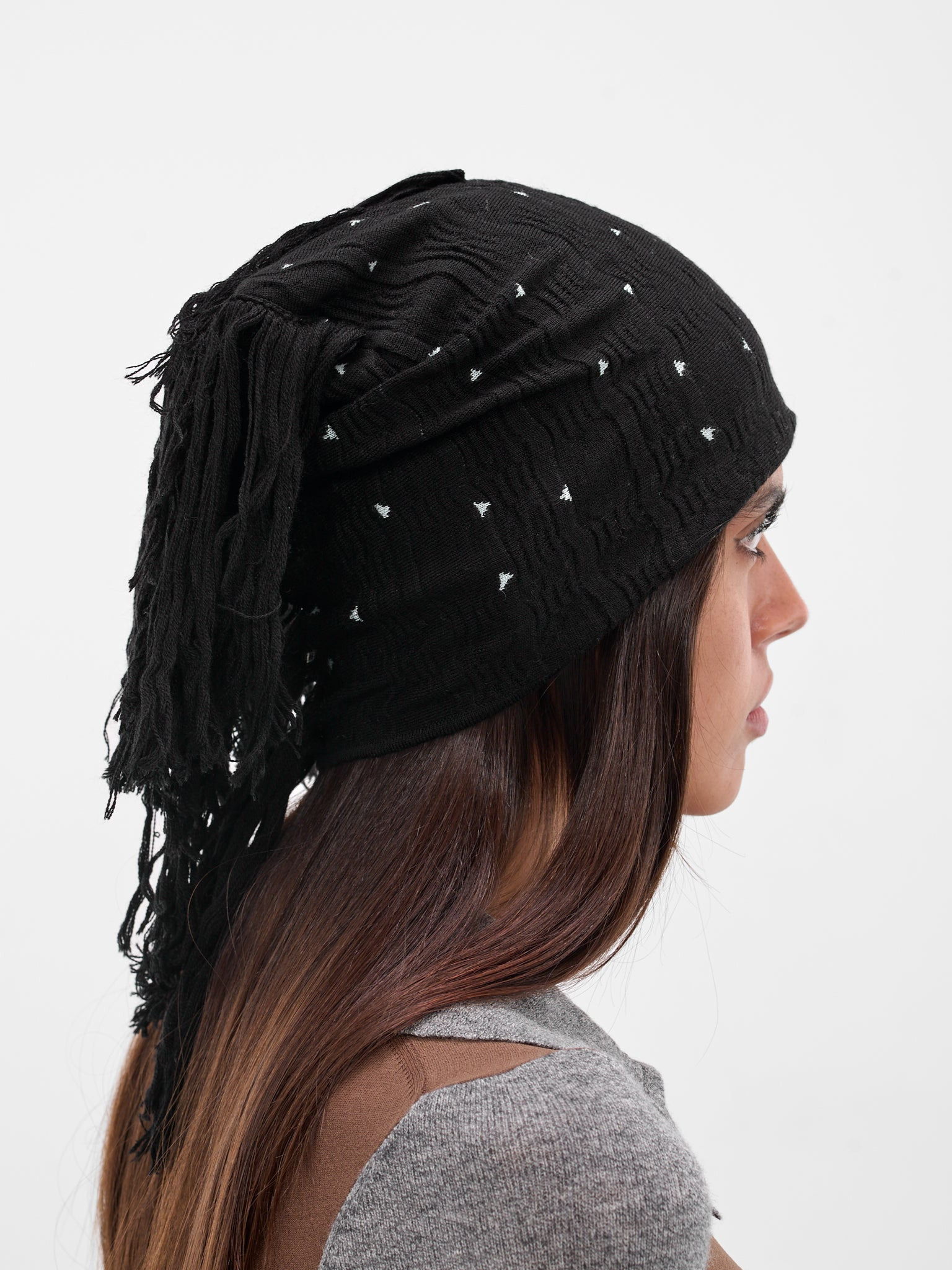 Black Wool-Silk Tarr Beanie - 2