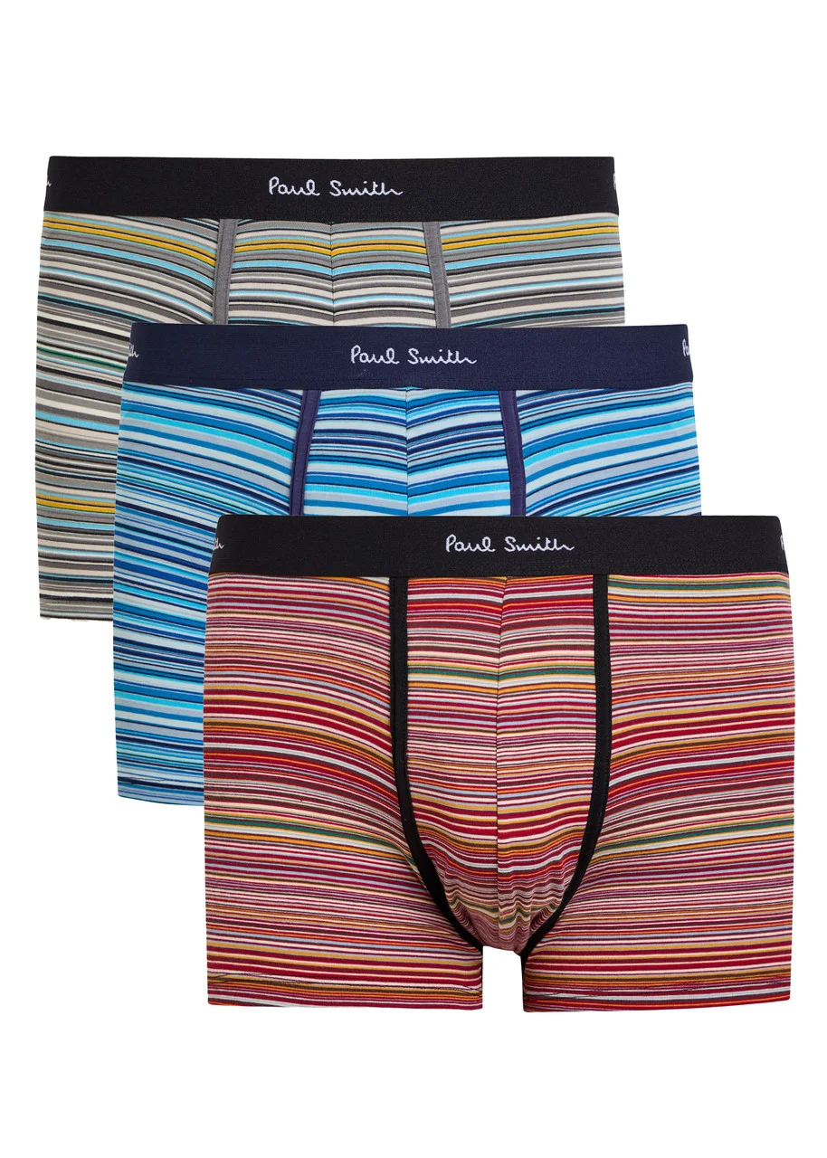 Paul Smith Striped Stretch-cotton Trunks - 1