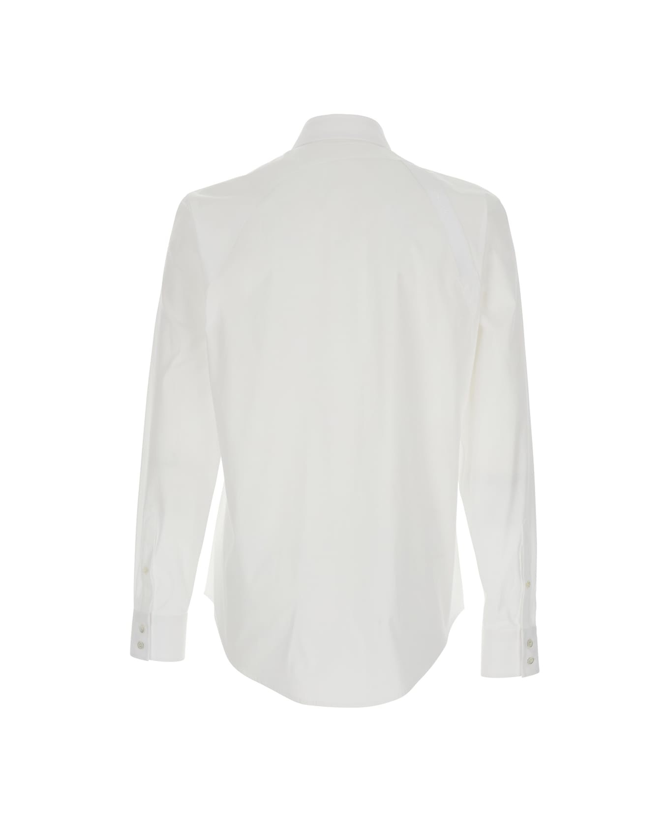 'harness' White Shirt With Clasic Collar And Strap Detail On The Sleeve In Cotton Man - 2