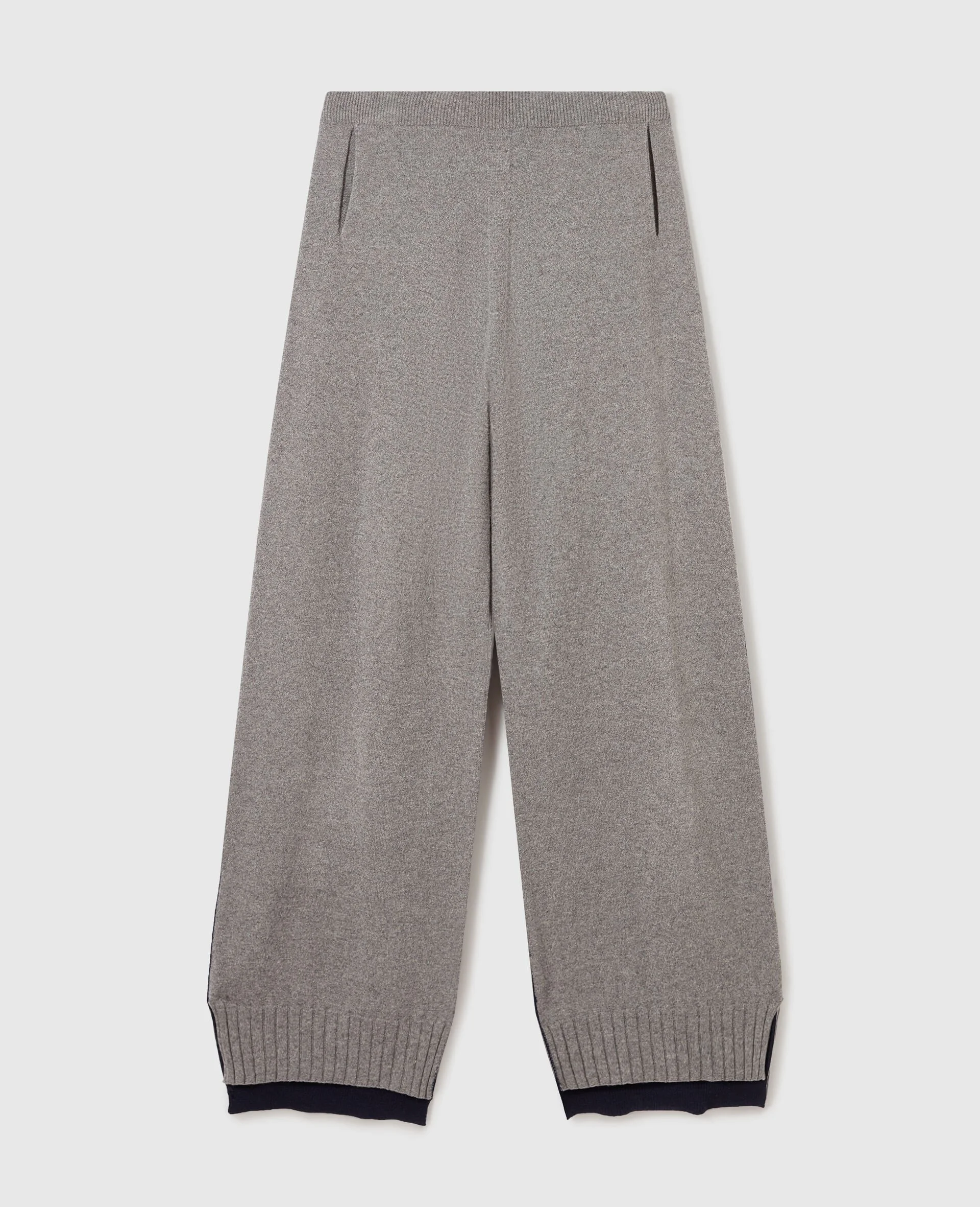 Wide-Leg Contrast Panel Trousers - 1
