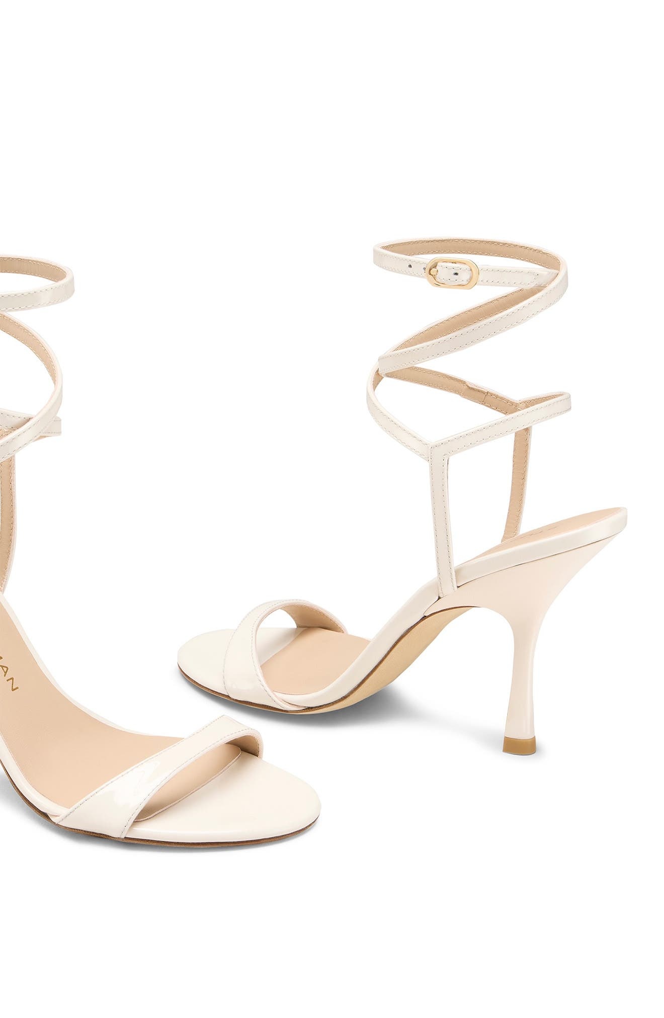 Stuart Weitzman Nudist Wrap Sandal in Cream at Nordstrom - 4