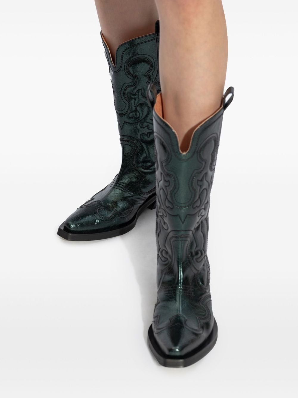 topstitch-detail cowboy boots - 5