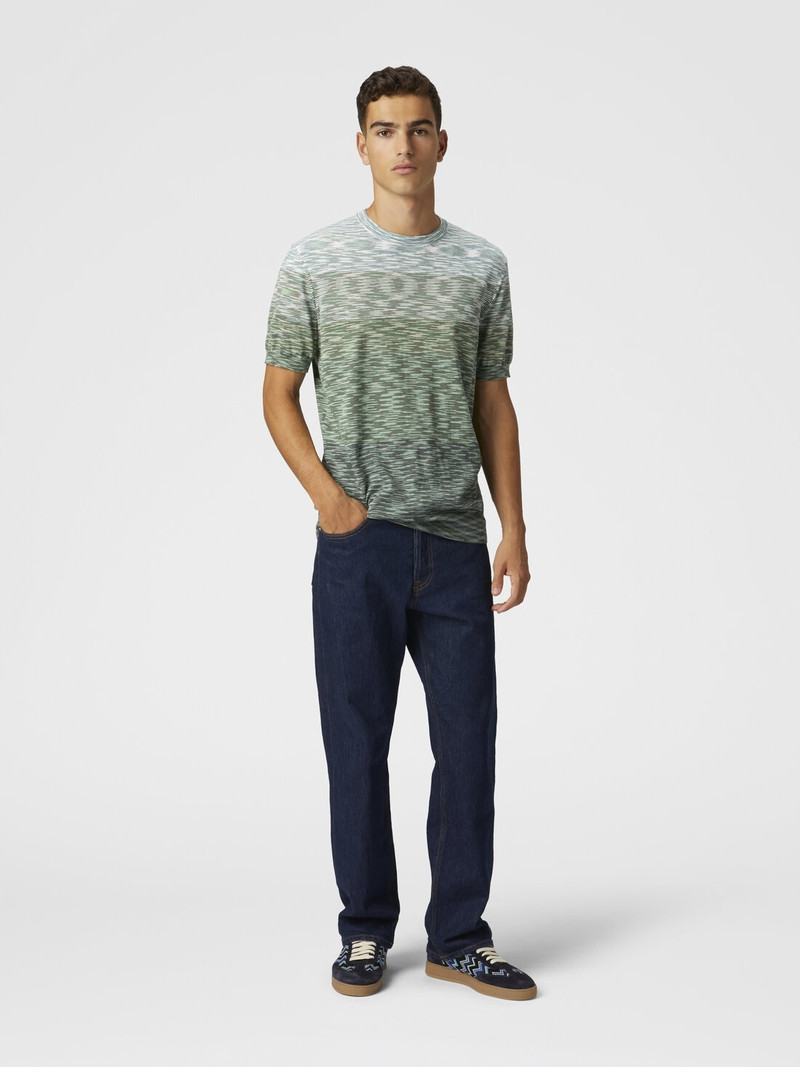 Missoni Crewneck T-shirt in dégradé slub cotton outlook